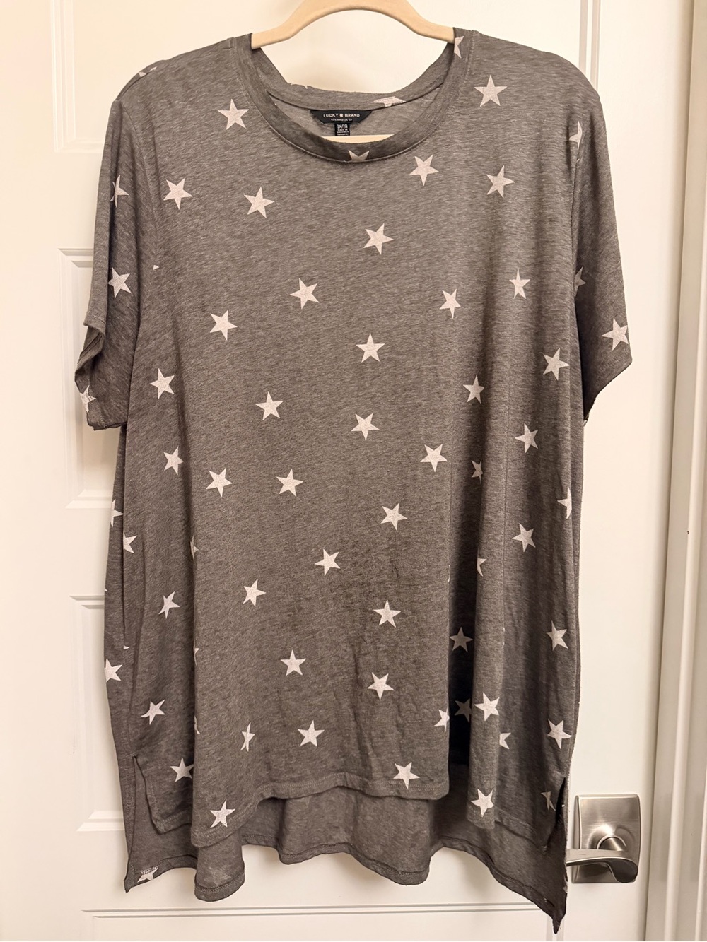 Lucky Brand Gray Short Sleeve Star Print Tee